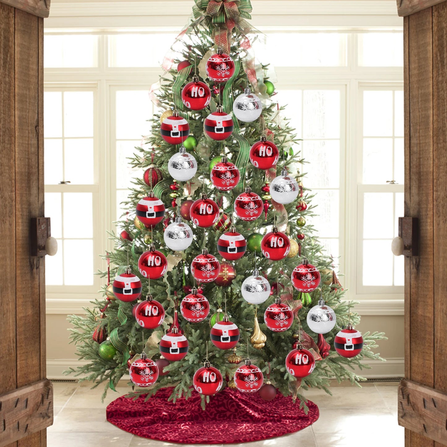 Choice Kunststoff Weihnachtskugeln Set - 24-6 Stück, Durchmesser 6 cm