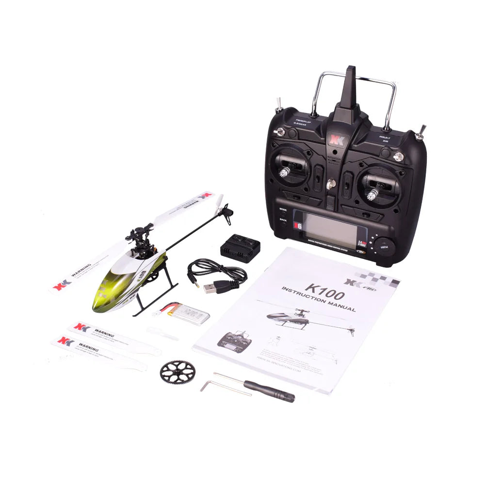 Wltoys XK K100 6CH 3D 6G System Remote Control  Motor RC Helicopter With Transmitter RTF Compatible With FUTABA S-FHSS