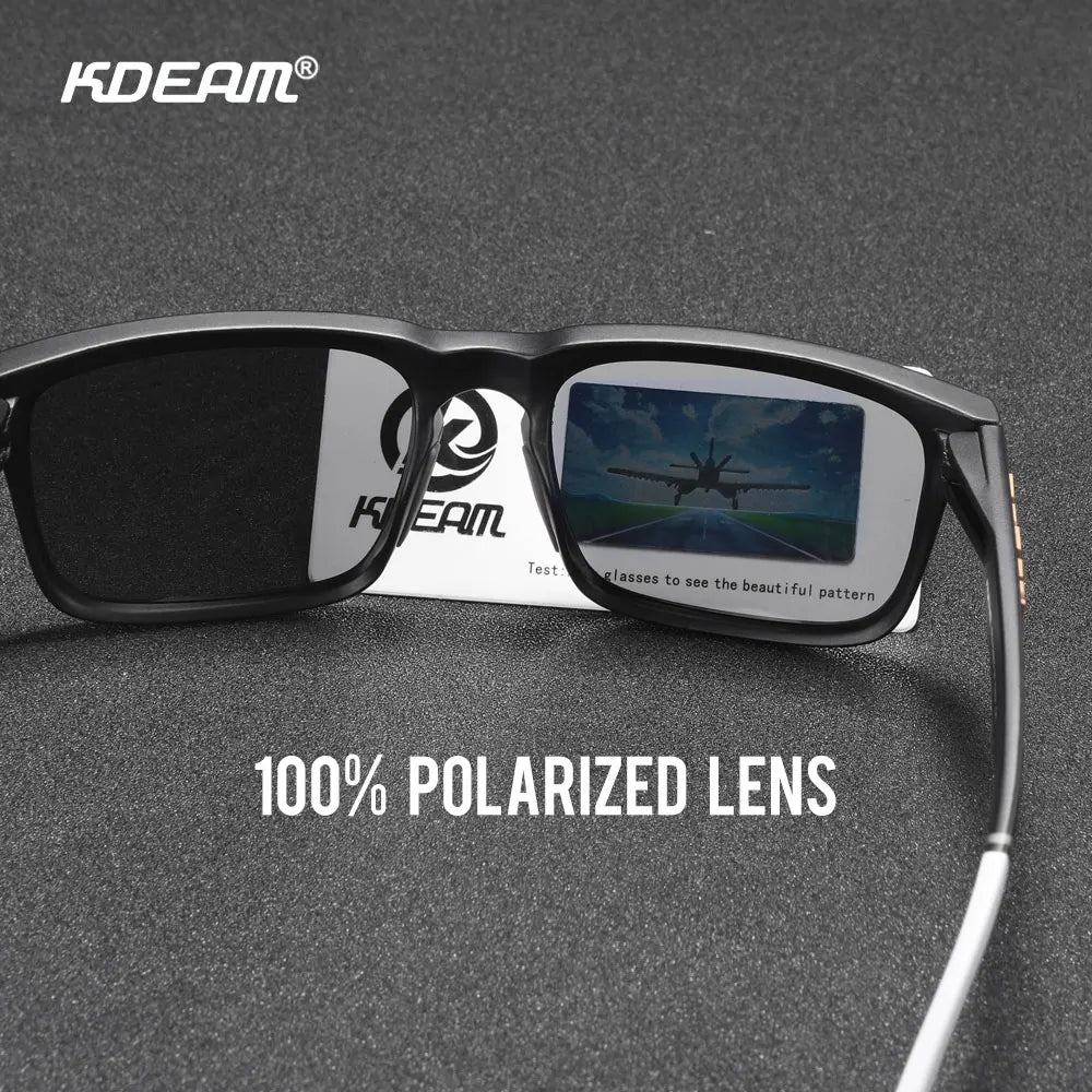 KDEAM Herren Polarisierte Sonnenbrille Quadratisch Casual Outdoor Sonnen Brille Frauen Unisex Sonnenbrille für Paare mit Neuer Verpackung