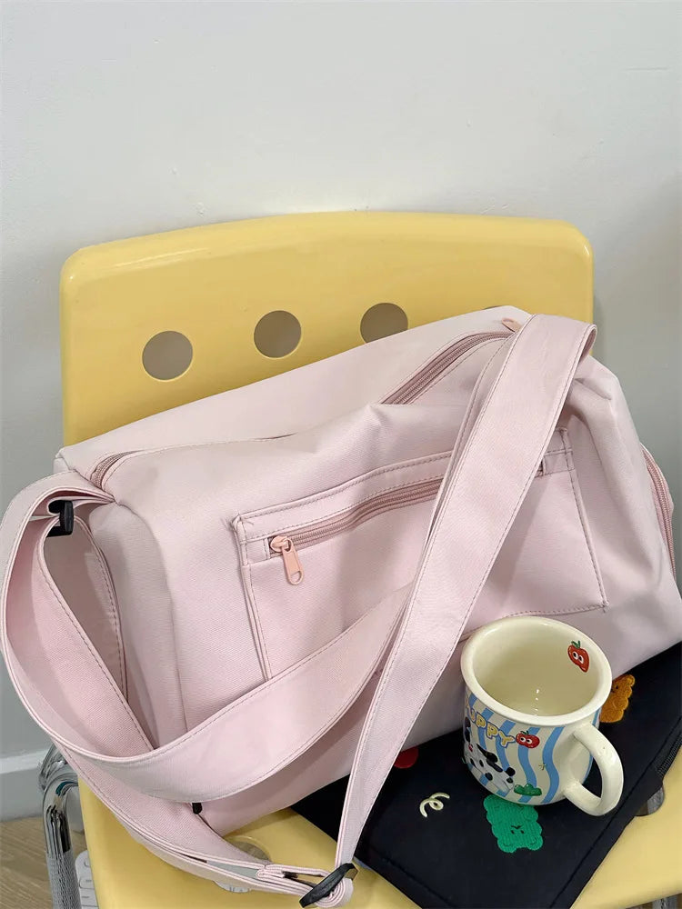 Large Crossbody Travel Tote Bags for Women 2024 Canvas Shoulder Messenger Bag Sports Yoga Satchels Fashion Woman Handbag