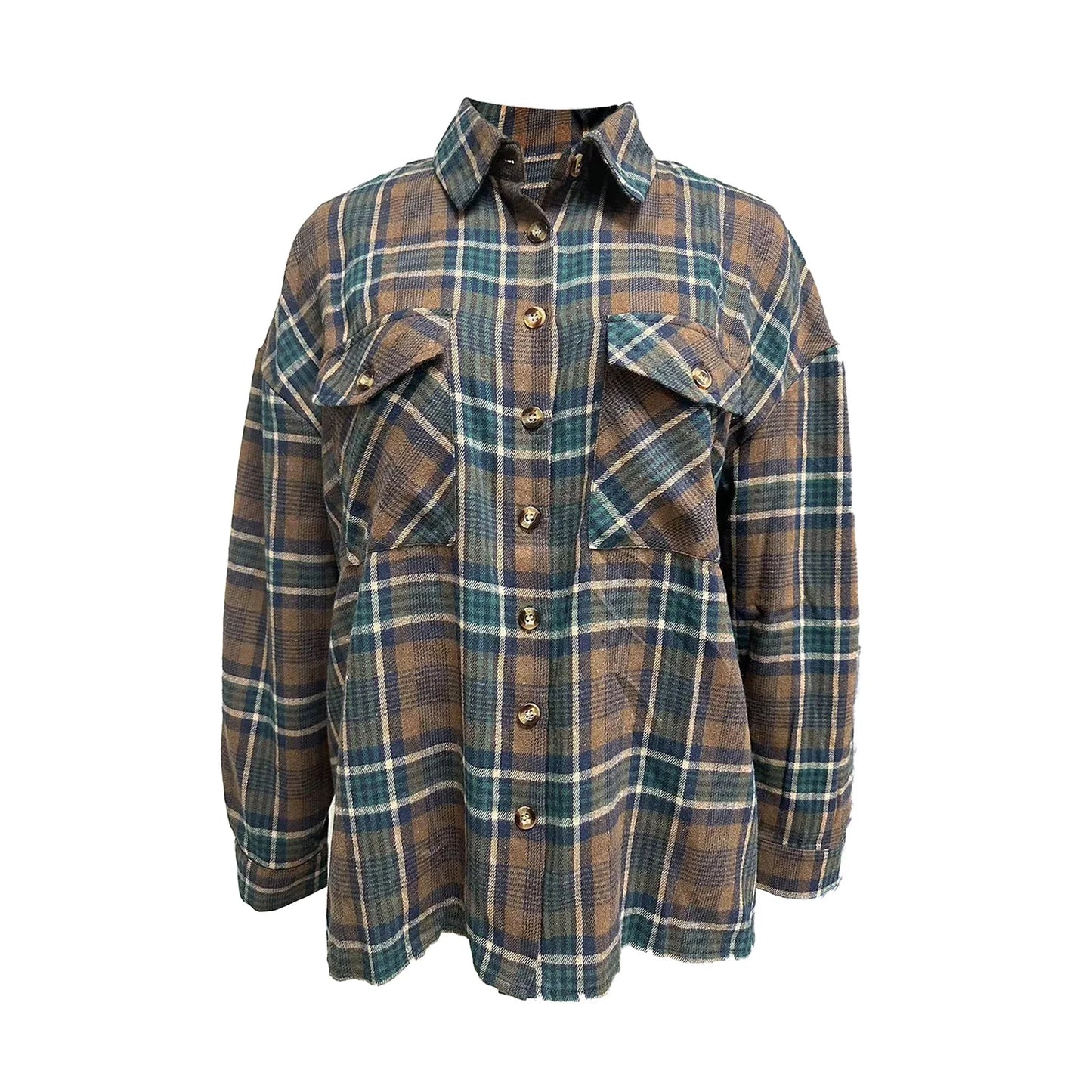 Allegra Bluse Kariert Langarm - Flanell, S-XL, lässig