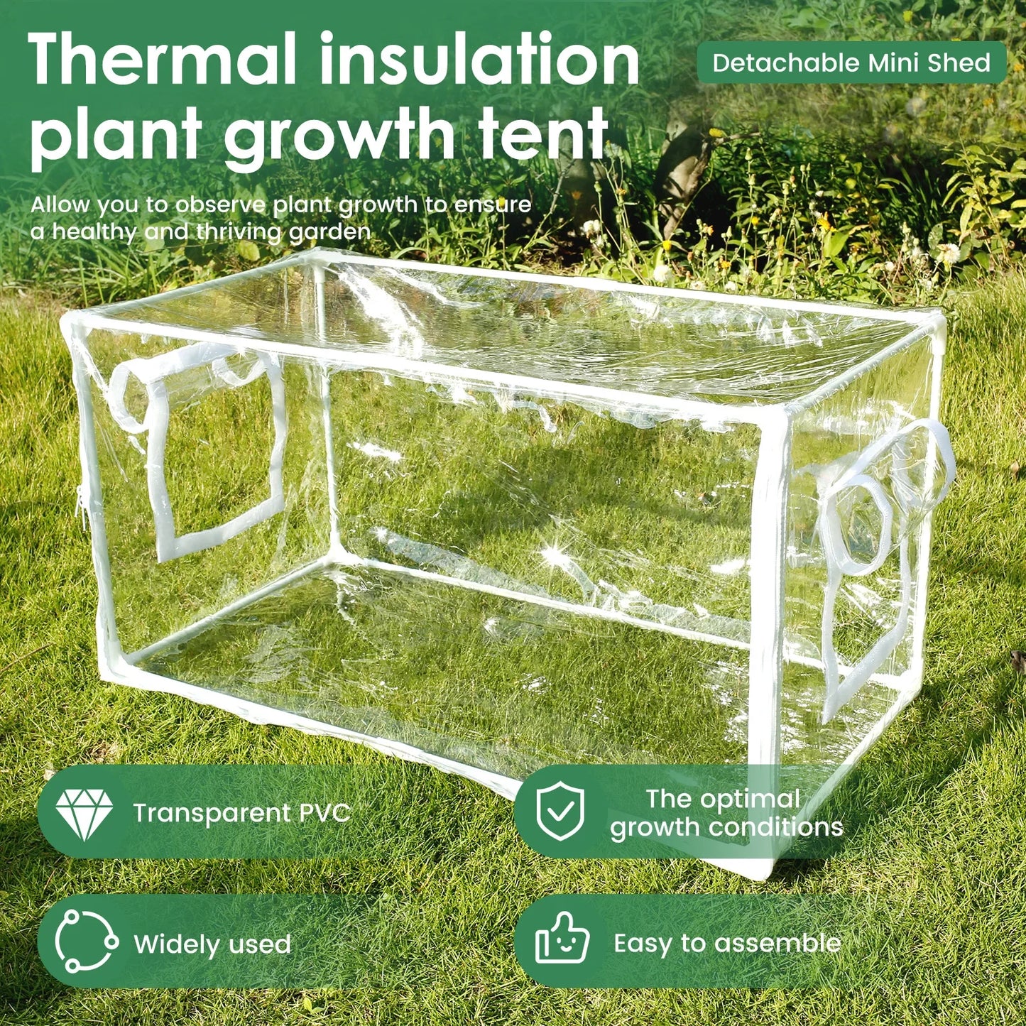 Mini Greenhouse Plant Greenhouse Tent with Transparent PVC Cover Portable Small Greenhouse Multipurpose Plant Tent for garden