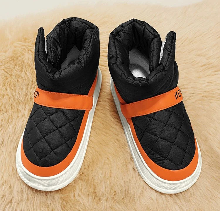 Ghete de zăpadă înalte cu platformă, impermeabile, Shangkaka, pentru bărbați - Înălțime medie a călcâiului, Înălțime toc 3-5 cm, Închidere cu velcro