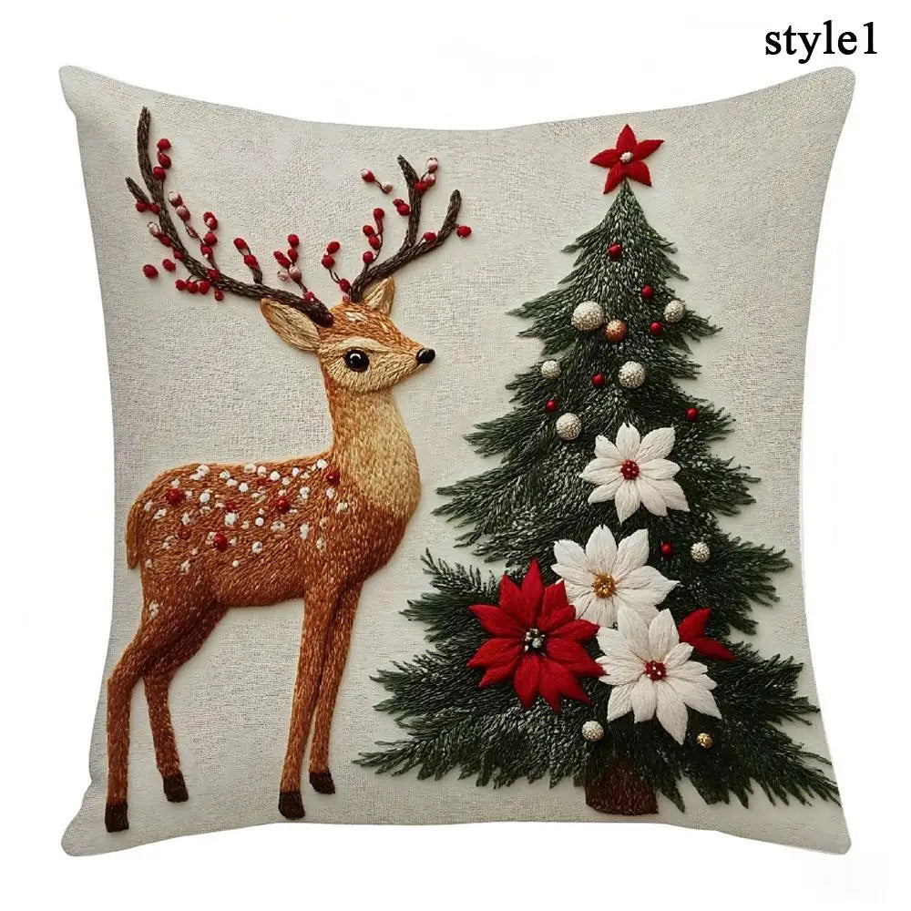Christmas Pillowcase Red Snowman Pillowslip Home Textile Xmas Pillow Cases Elk Rabbit Decorative Throw Pillow Cover Home Decor