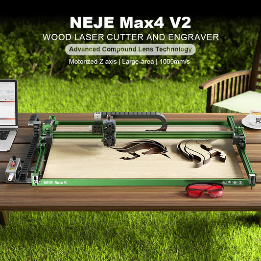 Lasergravur-Maschine 2025: NEJE Max 4 V2 Pro Laser Engraver 1000mm/s High Speed - 254DPI Precision Motorized Z-Axis Wood Acrylic Leather Collection