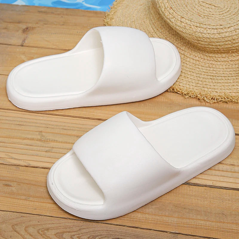 Lucyever 2024 Weich Sohle Eva Hausschuhe für Frauen Leichtgewicht Rutschfest Heim Hausschuhe Frau Sommer Dick Plattform Strand Flip Flops