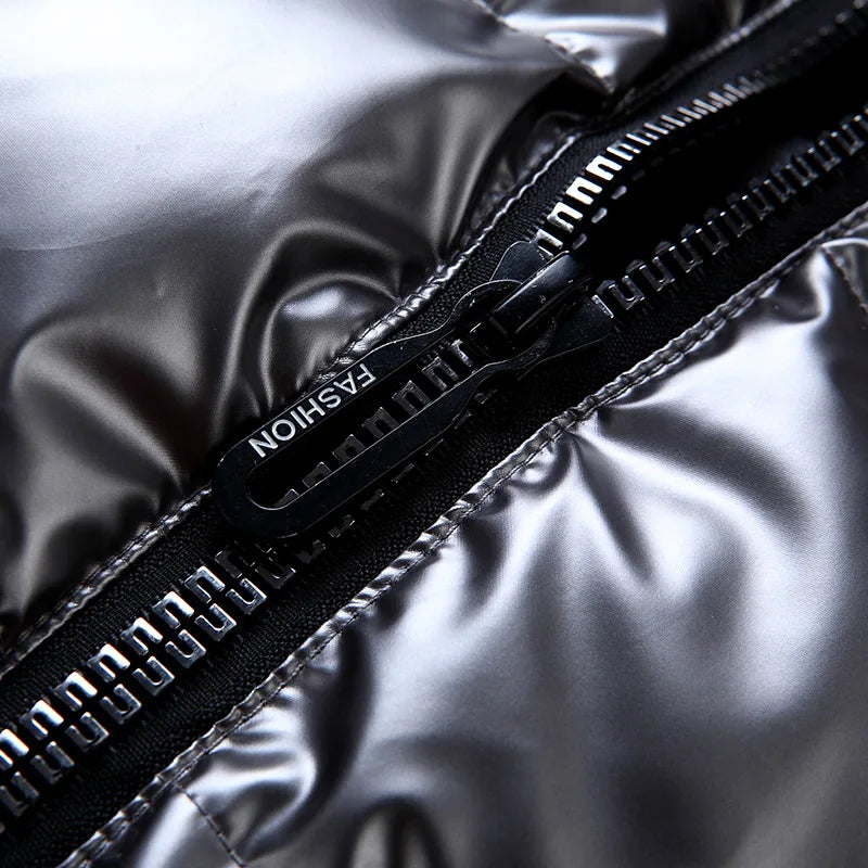 OLEKID 240805 Glänzende Weste Mit Kapuze - Größe 3-20 Jahre, Unisex, Wasserabweisend