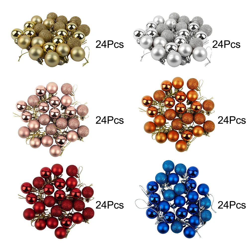 DekoPro Kugelset Modern - Inhalt 24 Stück 3 cm Kunststoff