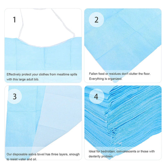 ROSENICE Einweg-Lätzchen wasserdicht - 60 St, PVC, L