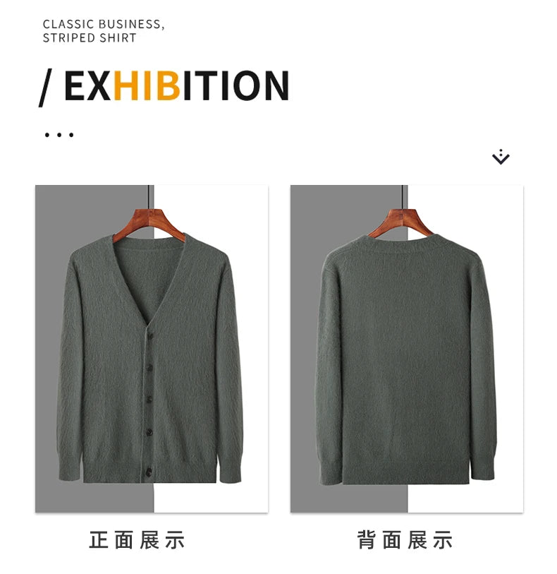 MVLYFLRT V-Ausschnitt Strickjacke - 100% Kaschmir Loose Fit