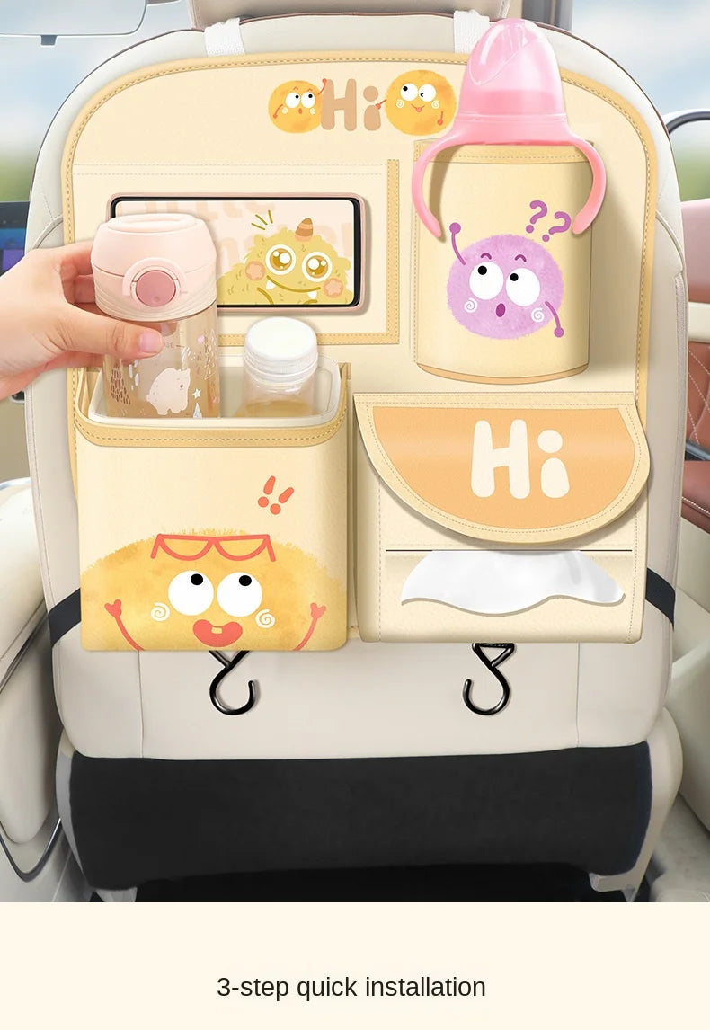 Car Storage Hanging Bag for Car Interior Multi-Functional Car Seat Back Organizer Rear Seat Tissue Box Trash Can Storage Box