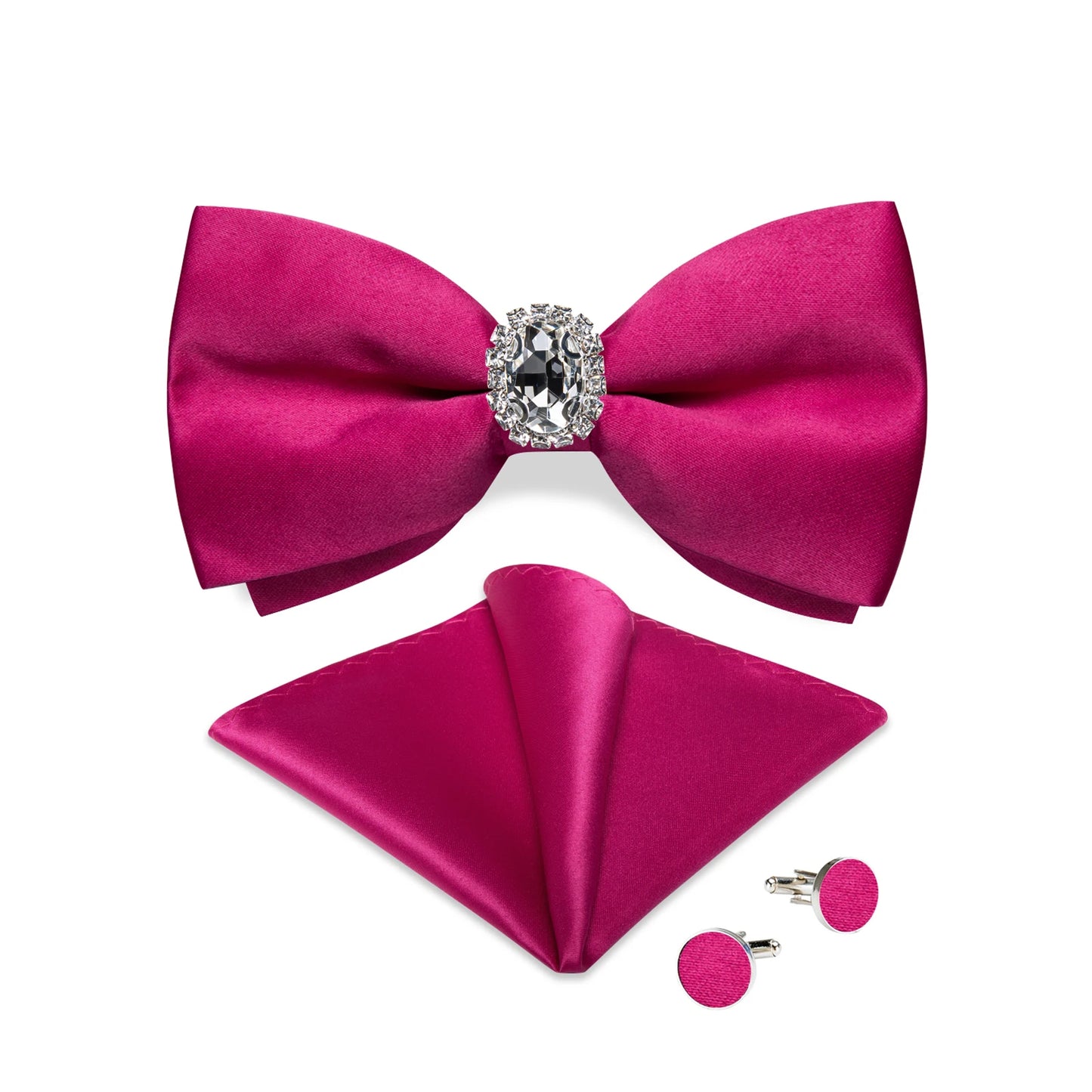 Designer Men's Silk Bowties Pocket Square Cufflink Set for Man Wedding Pre-tied Bow Ties Fashion Butterfly Knot Business Bowties