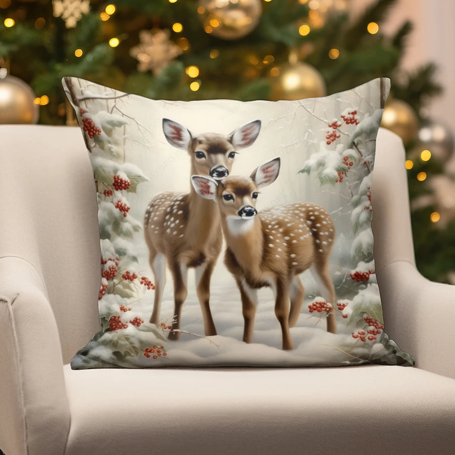 Home Decor Christmas-themed Cute Pillow Covers Suitable For Sofa Bedroom Car Pillow Cover Cushion Rectangular Back Cushion