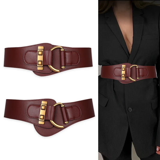 Designer Gürtel für Damen - Hochwertige Luxus Damen Taille Stretch Kummerbund - Schwarzer Elastischer Korsett Gürtel Großes Kleid Taillenband