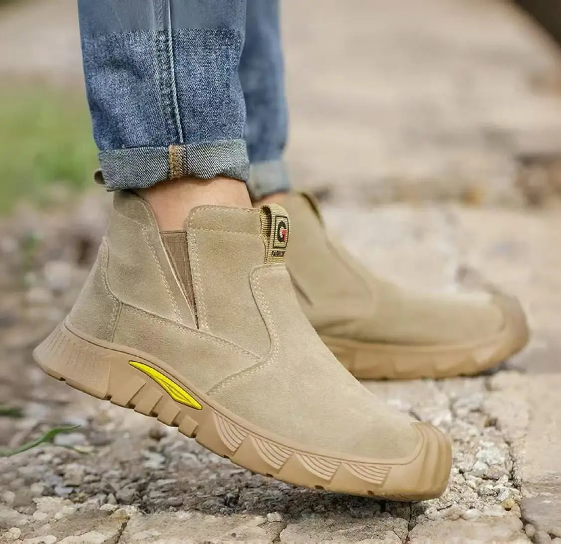 ZQXYZ 7100 Stahlkappe-Arbeitsschuhe - Gr 44; Leder; Gummi