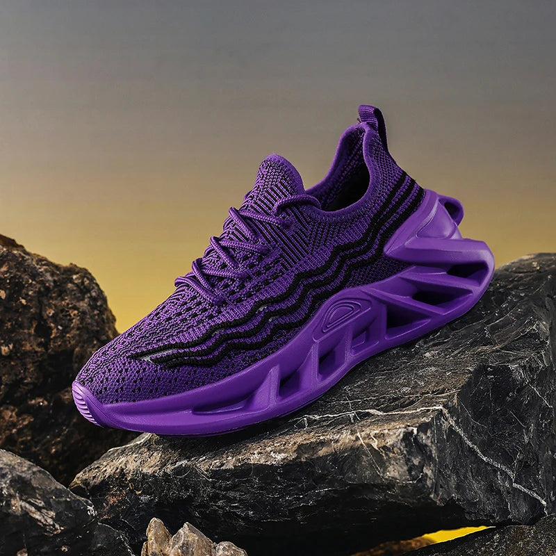 Herren Sneakers Leicht Laufschuhe Atmungsaktiv Mesh Komfortabel EVA Dick Sohle Rutschfest Tennis Walking Weiß Schuhe Für Männer
