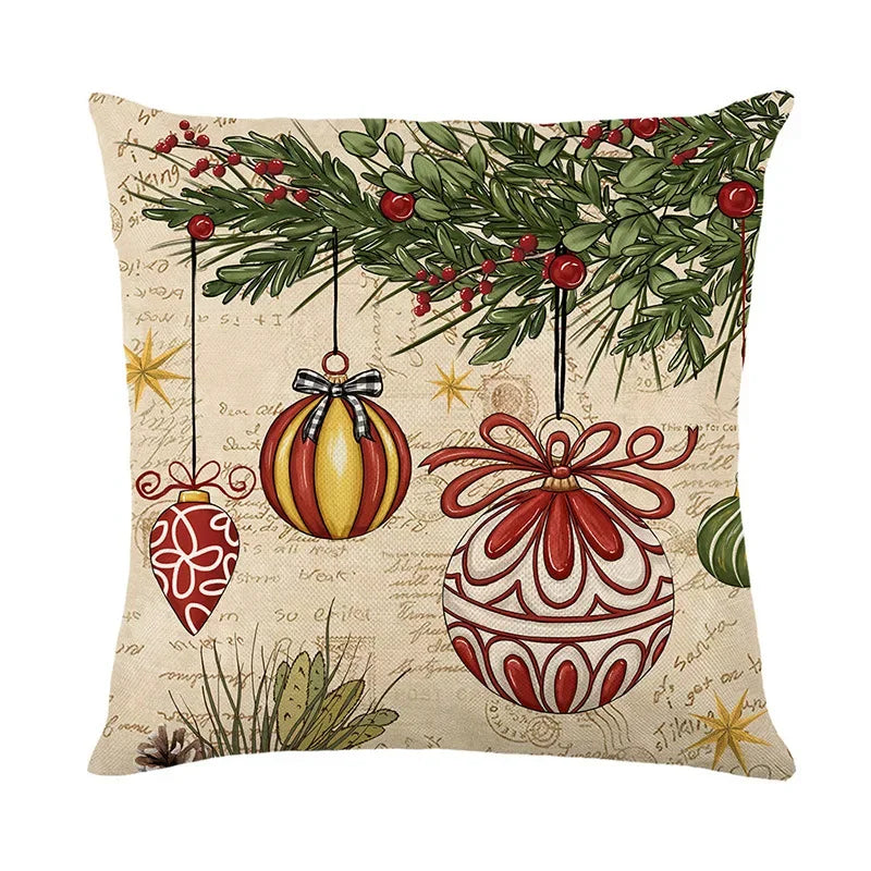 45cm Christmas Decorations Christmas Cushion Cover Pillowcase 2024 for Home Ornament Xmas New Year Christmas Decor 2025 home