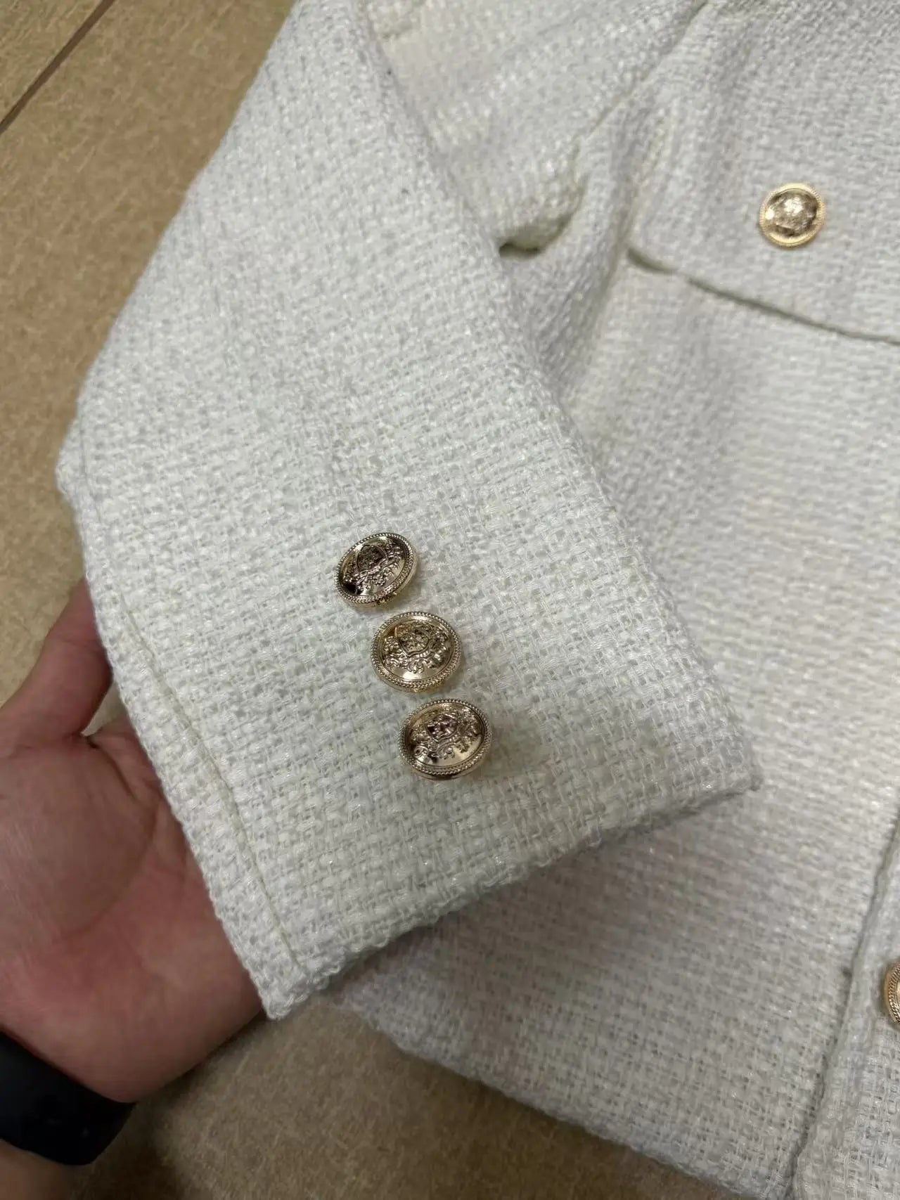 Koreanische Mäntel Tweed Mantel Wolle - Kurz S-XL, 600g