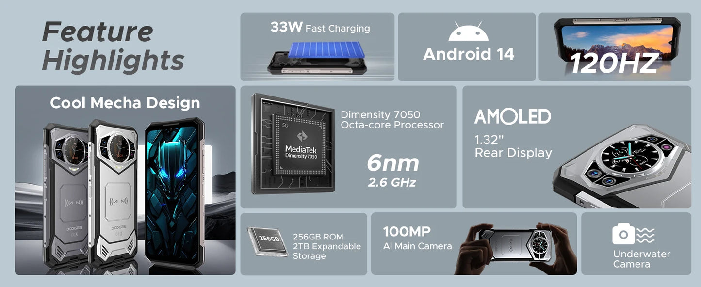 DOOGEE S200 Outdoor-Smartphone - 6,72 Zoll Display, 10100 mAh, 33W