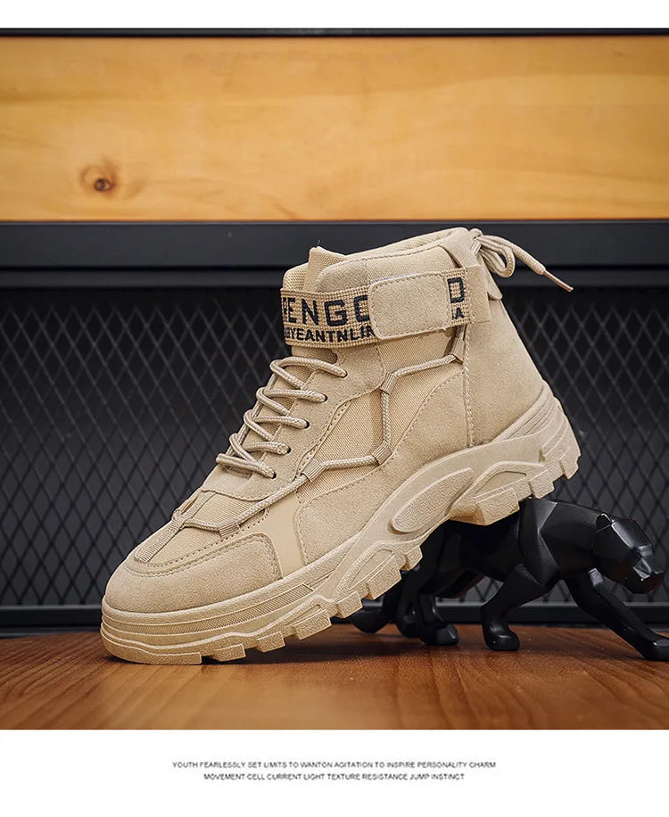 Ghete de deșert UXSTCN - Model tactic ușor - Cu șireturi până la gleznă