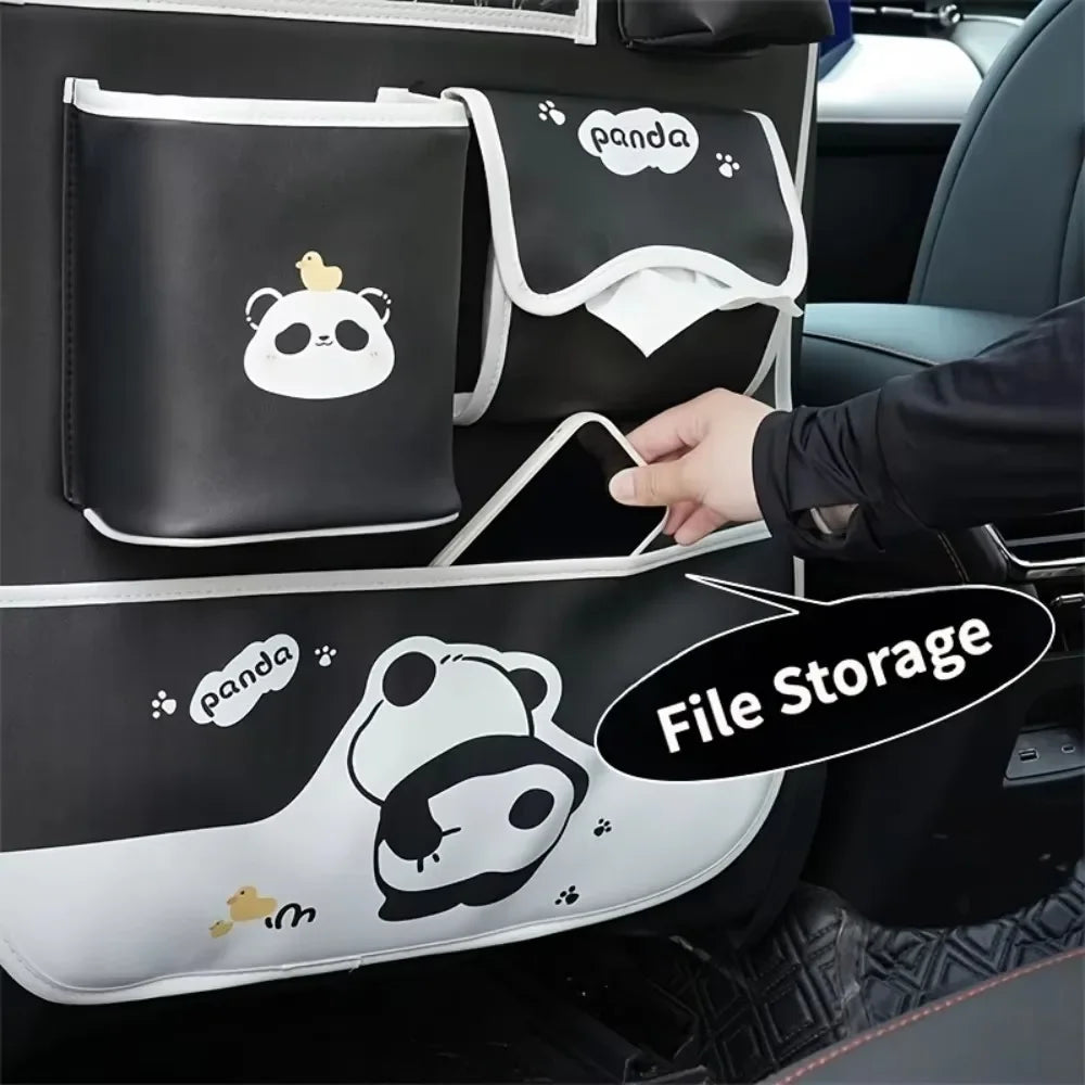 Auto-Organizer 2025: Car Seat Back Storage Bag Children Anti Kick Pad - Cartoon Seat Backrest Hanging Organizer Waterproof Durable Auto Storage Collection