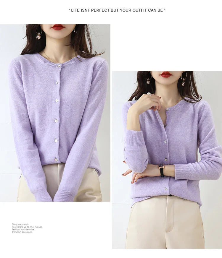 Ganleawort Cardigan Kuschelig - Größe Regular; Mat. W/A/V