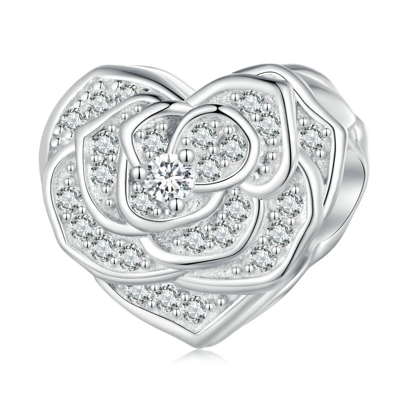 Sterling Silber Anhänger: WOSTU 925 DIY Armband Charms AAA Cubic Zirkonia - Haustier Kamera Biene Kaffee Marienkäfer Perlen Original 1.9g