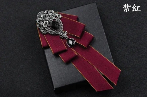 Fashion Handmade Bow Tie Wedding Collar Luxury Rhinestone Bowtie Necktie Brooch Pocket Towel Square Set Gift for Men Accessories