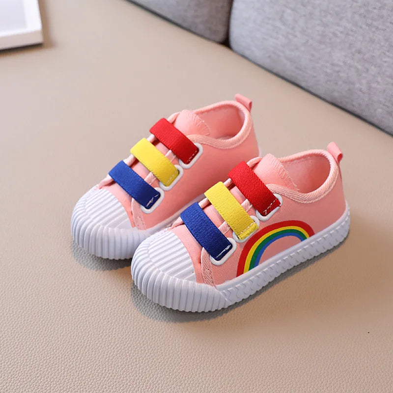 Kinder-Sneaker Jungen Mode Haken-Schuhe Mädchen Rutschfest Casual Studenten Canvas-Schuhe Frühling Herbst Neues Kinder Designer Flats-Schuhe