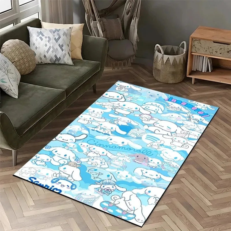 Cute cartoon Sanrio cinnamon dog printed carpet kids room game non-slip soft floor mat living room bedroom home decoration