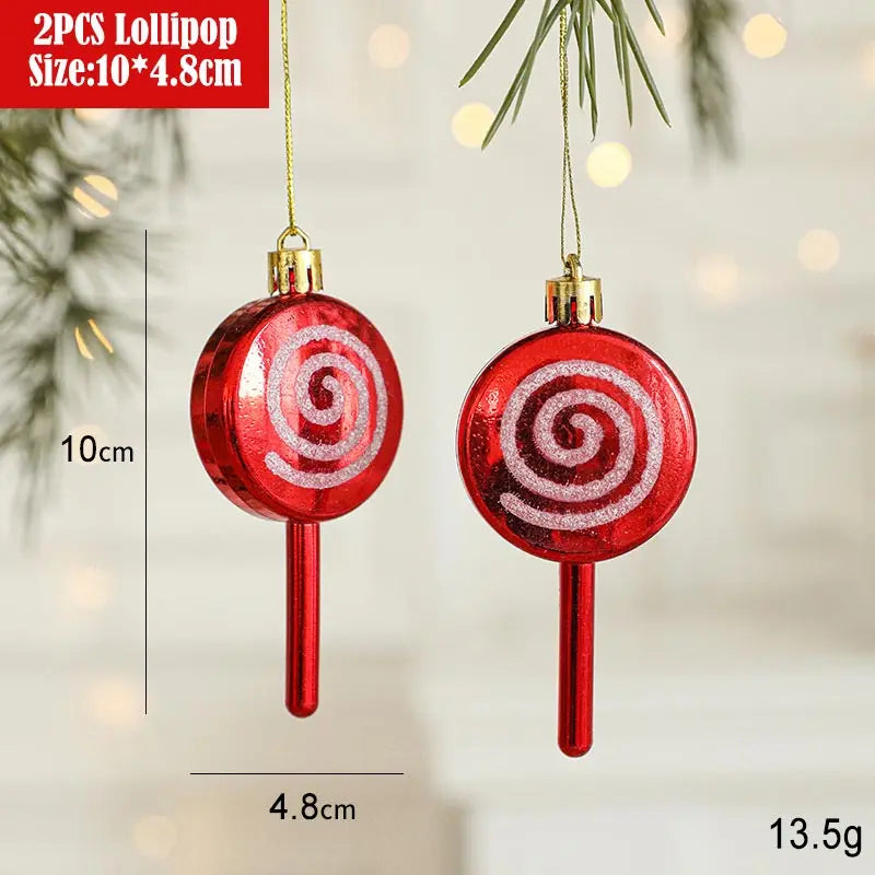 Weihnachtsdekoration, Weihnachtsbaum, Plüsch-Anhänger, Weihnachtsmann, kleine Glocke, Elch, Schneeflocke, Schleife, Stern, Glückstüte, Zuckerstangen-Anhänger