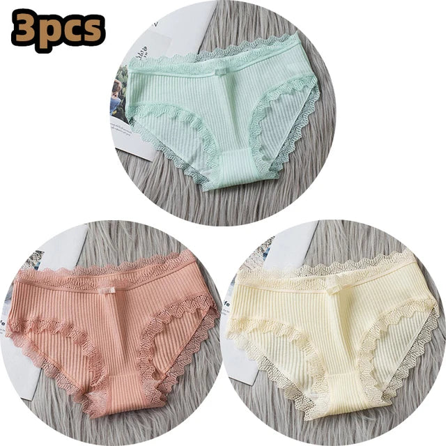 Damen Lingerie Unterwäsche mit Schleife Baumwolle Niedrig Bund Einfaches Design Komfortabel