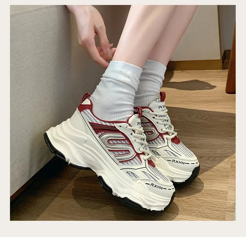 YBQJOO Sneaker Atmungsaktiv - Größe 36-41 Sohle Gummi