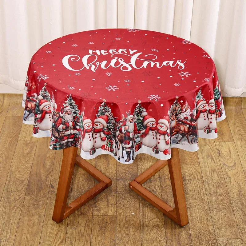 Christmas Tablecloth Christmas Decorations for Home 2025 Xmas Gifts Navidad New Year Winter Holiday Kitchen Dining Table Cover