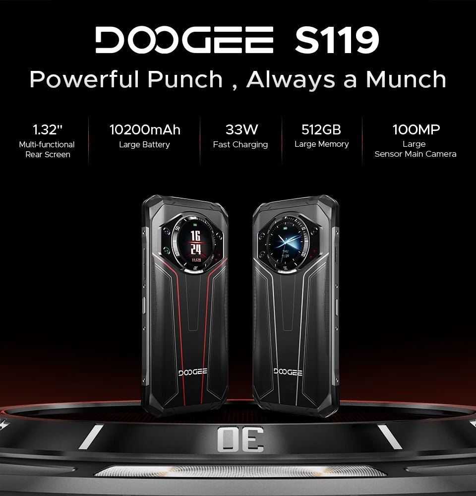 DOOGEE S119 Robustes Smartphone - 10200 mAh Akku, 33W, 6.72 Zoll