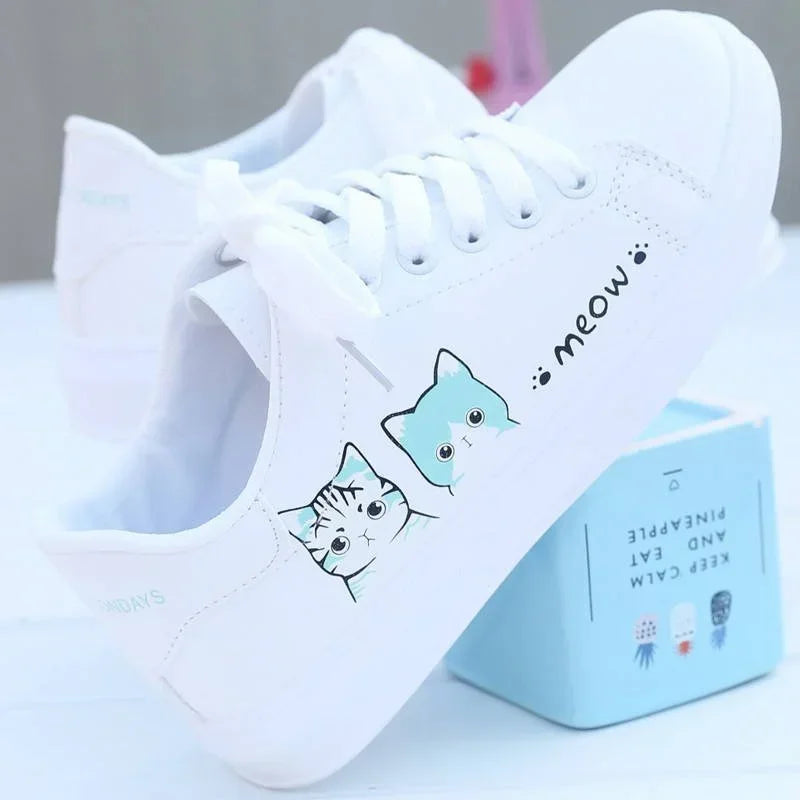 Bella Sneaker Schnürung - PU Katzendesign 36-41 EU Sommer