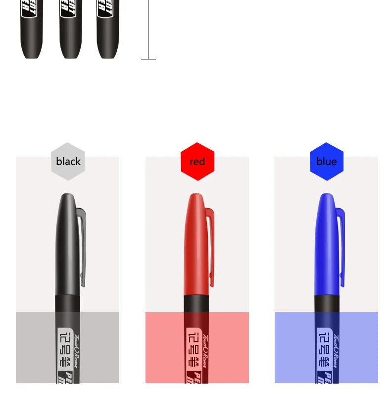 AIWOSUOAIB Permanentmarker 3er Öl - 1,5mm Schwarz Blau