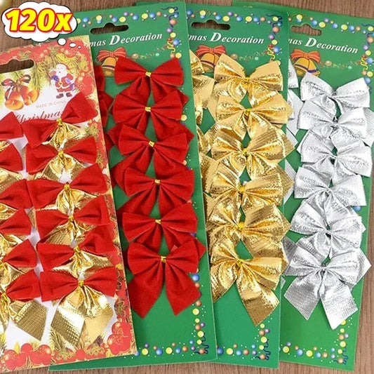 BowKnot RotGold Glänzender - Größe 3 cm, 12 Stück, Kunststoff