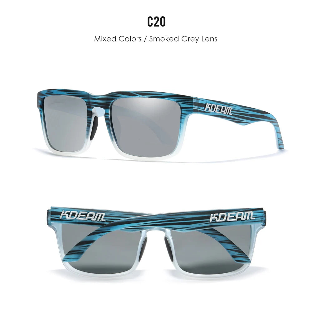 KDEAM Herren Polarisierte Sonnenbrille Quadratisch Casual Outdoor Sonnen Brille Frauen Unisex Sonnenbrille für Paare mit Neuer Verpackung