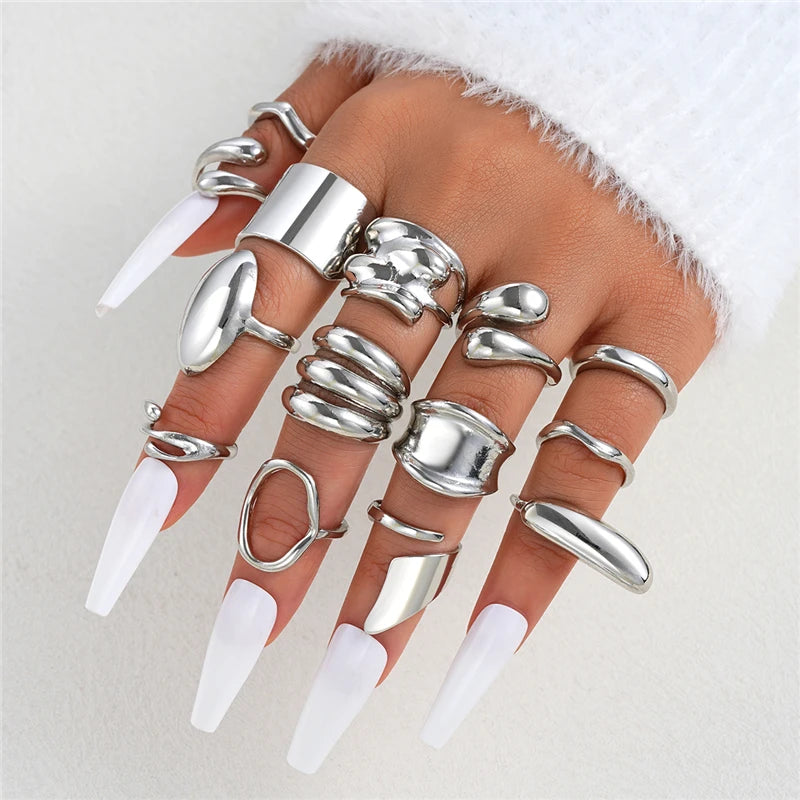 ZhejiangChoice 14er Punkringe Exzentrisch - Zink Unisex