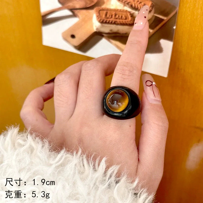 Inele Groase Geometrice HangZhi - Rășină, Mărime Mare