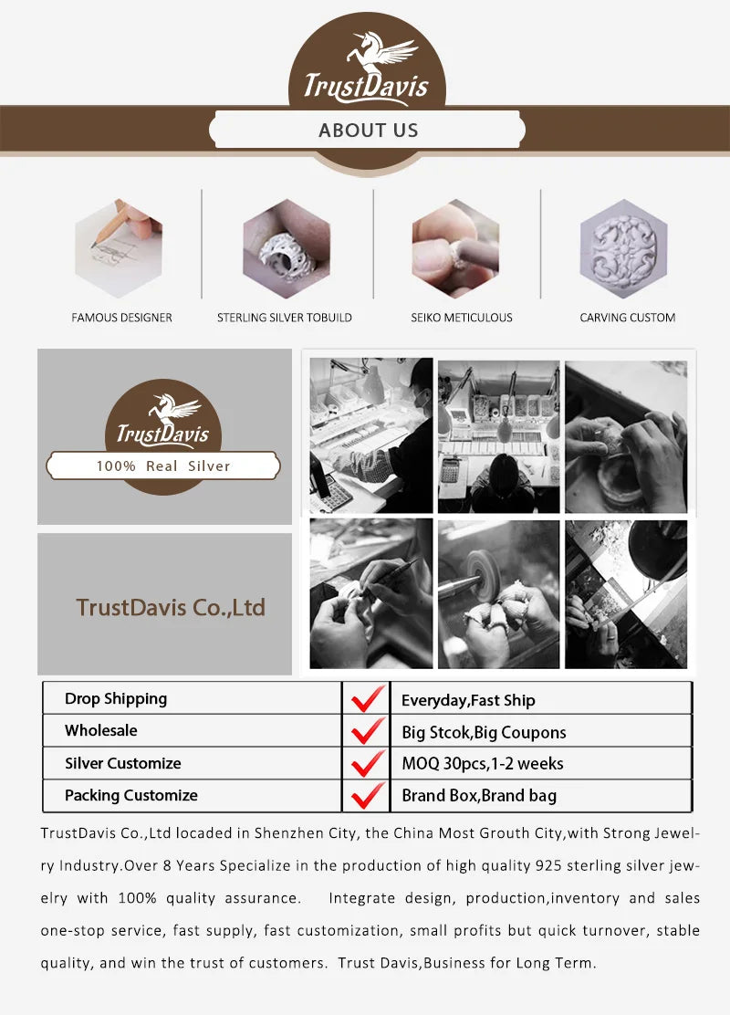 Trustdavis Authentic 925 Sterling Silver Fashion Sweet Double Layer Opening Ring For Women Wedding Party Fine Jewelry DA2247