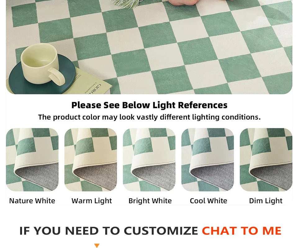 Runner Rug Corridor Non-slip Machine Washable Easy To Fold Floor Mat Green Plaid Snowman Rugs Christmas Gift Home Decoration Mat