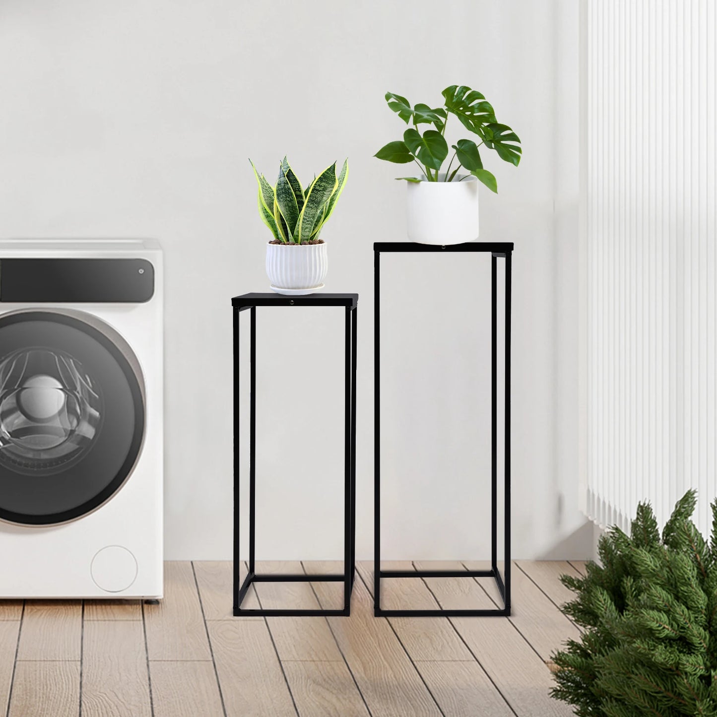 Bymaocar Pflanzenständer-Set 70/60 cm Metall Tragfähigkeit 4-5 kg