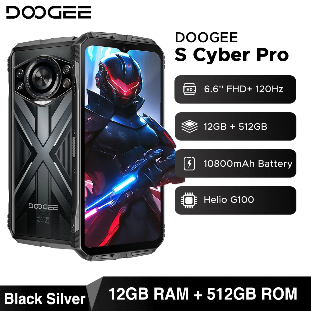 Doogee S Cyber Pro Robustes - 10800 mAh, 33W, 6.6 Zoll