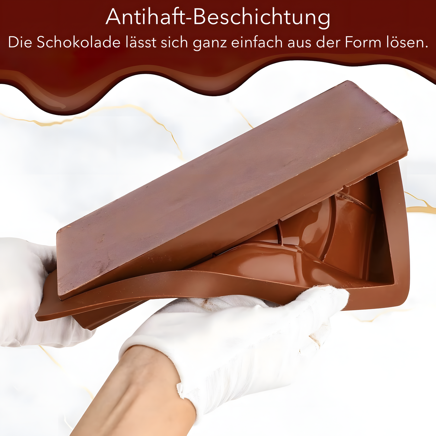 LebenSilikon Schokoladenform Antihaft Kapazität 2 Tafeln - Maße 20 cm