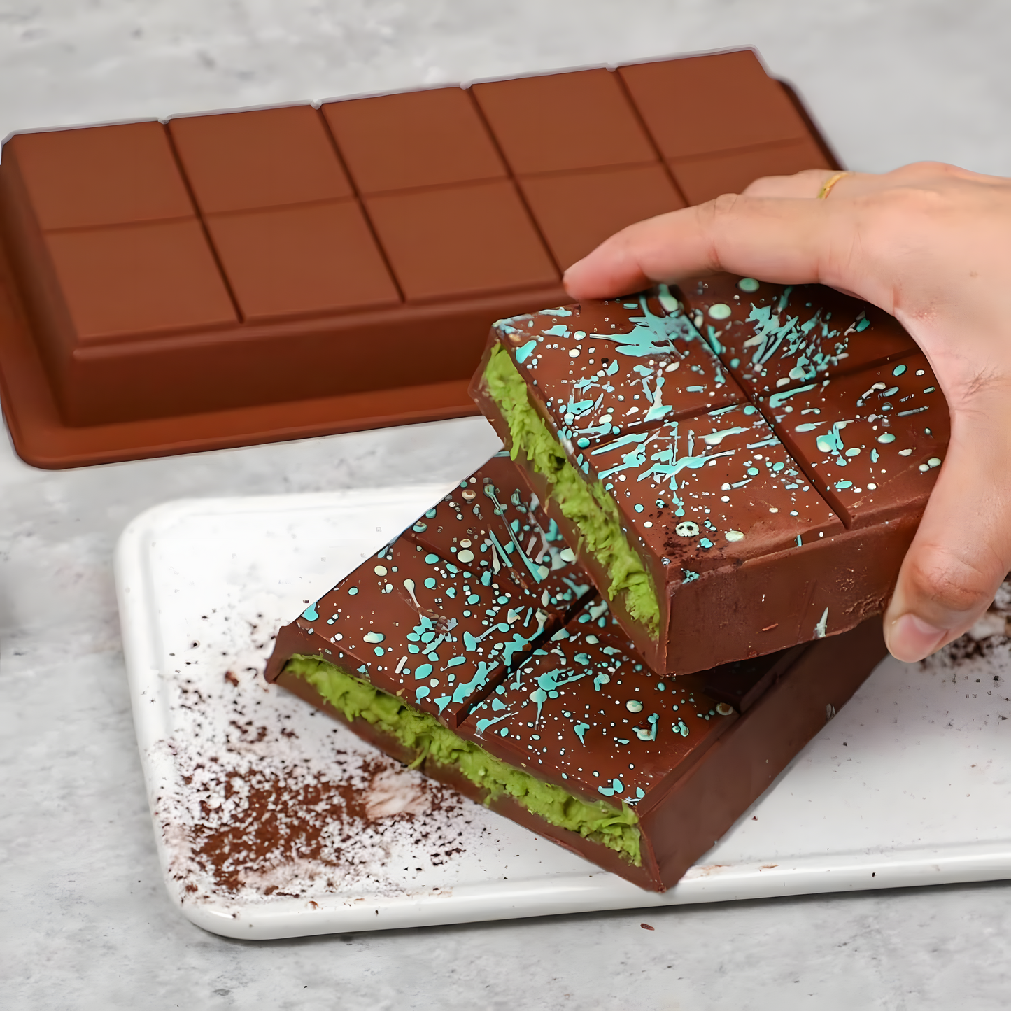 LebenSilikon Schokoladenform Antihaft Kapazität 2 Tafeln - Maße 20 cm