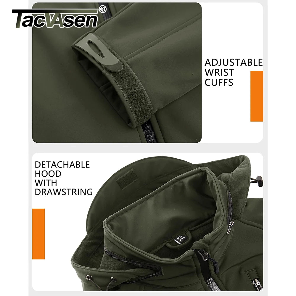 TACVASEN Winddichte Fleece-Jacke - Größe M, Wasserdicht