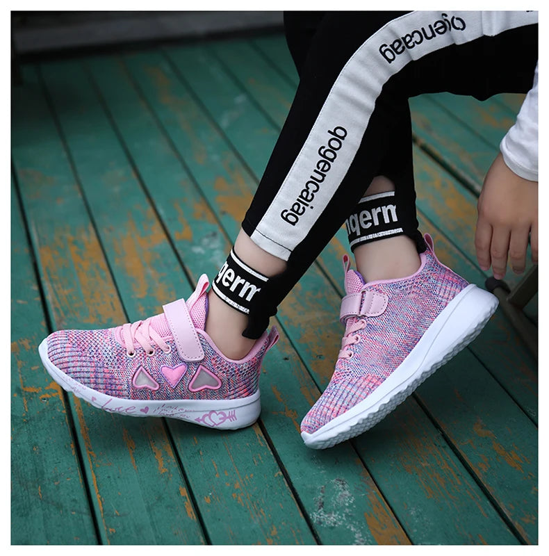 Mädchen Casual Schuhe 2025 - Leicht Mesh Sneakers Kinder Sommer - Frühling Herbst Tenis Süß Sport Cartoon Weiblich Laufen Socken Schuhe