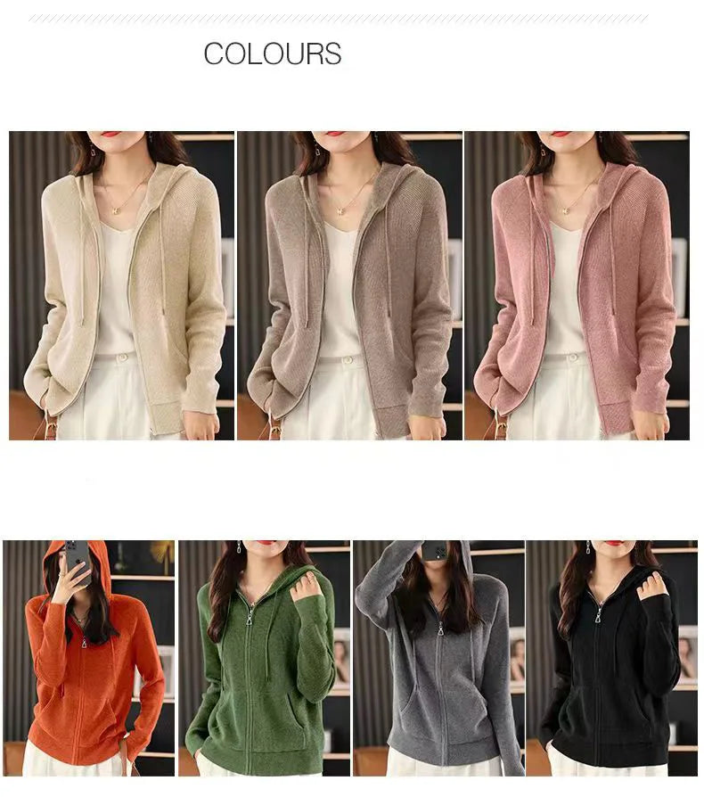 LTYQIN Cardigan Doppel-Reißverschluss-Größe M, 220–320 g/m²